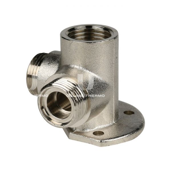 Тройник настенный (водорозетка) с креплением Stout SFS-0014-001216 1/2"х16, никелированный, компрессионный