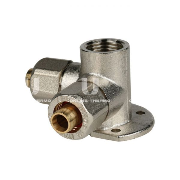 Тройник настенный (водорозетка) с креплением Stout SFS-0014-001220 1/2"х20, никелированный, компрессионный