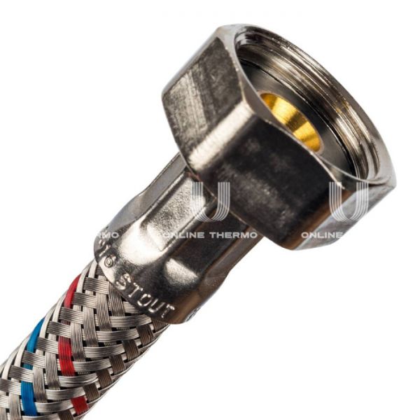 STOUT SHF-0065-081015  Гибкая подводка для воды  НР 3/8 х ВР 1/2,  длина 400 мм