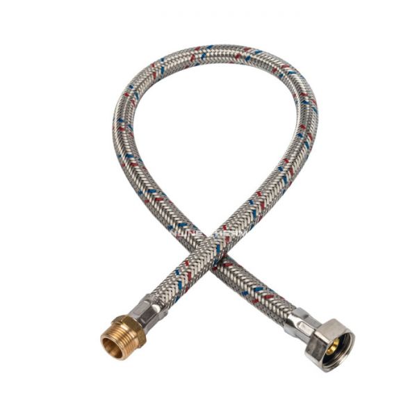 STOUT SHF-0067-081015  Гибкая подводка для воды  НР 3/8 х ВР 1/2,  длина 600 мм