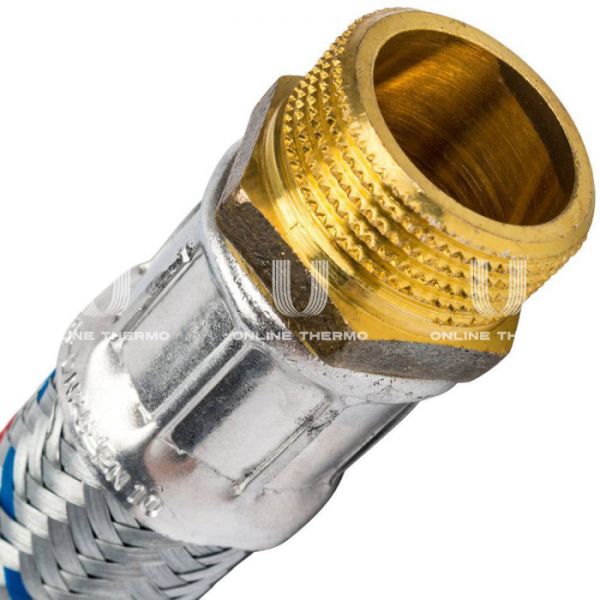 STOUT SHF-0166-252525  Гибкая подводка для воды  НР 1 х ВР 1  угловая ,  длина 600 мм