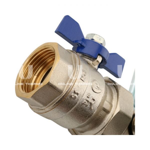 Распределительный коллектор Stout из латуни с расходомерами 12 вых.