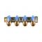 Коллектор Stout с шаровыми кранами 3/4", 4 отвода 1/2" (синие ручки)