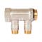 Коллектор с шаровыми кранами SMB 6210 1", 2 отвода 1/2" (красные ручки)
