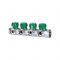 Регулирующий проходной коллектор Stout SMB-6850-013404, ВР-НР 1", на 4 контура 3/4" EK, модульный, евроконус, хромированный