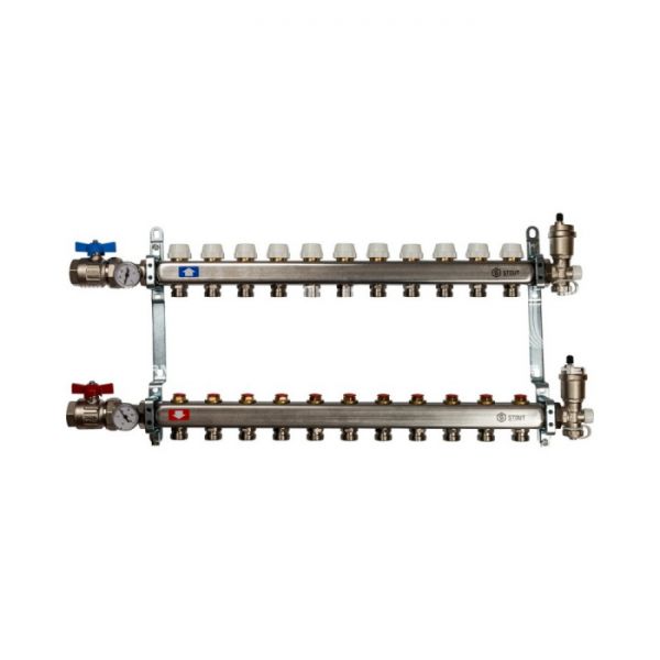 Коллектор Stout из нержавеющей стали в сборе без расходомеров 11 вых.