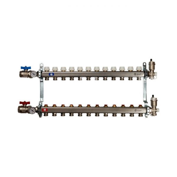 Коллектор Stout из нержавеющей стали в сборе без расходомеров 12 вых.