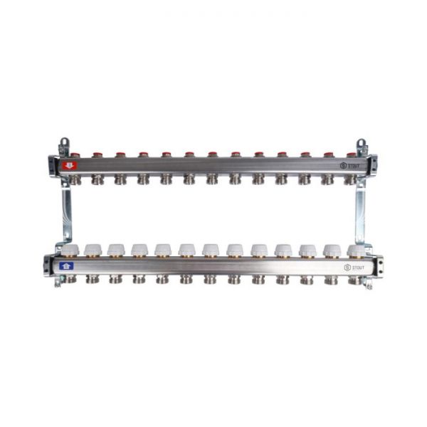 Коллектор Stout из нержавеющей стали без расходомеров 13 вых.