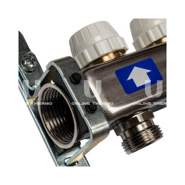 Коллектор Stout из нержавеющей стали с расходомерами, с воздухоотв. и сливом 2 вых.