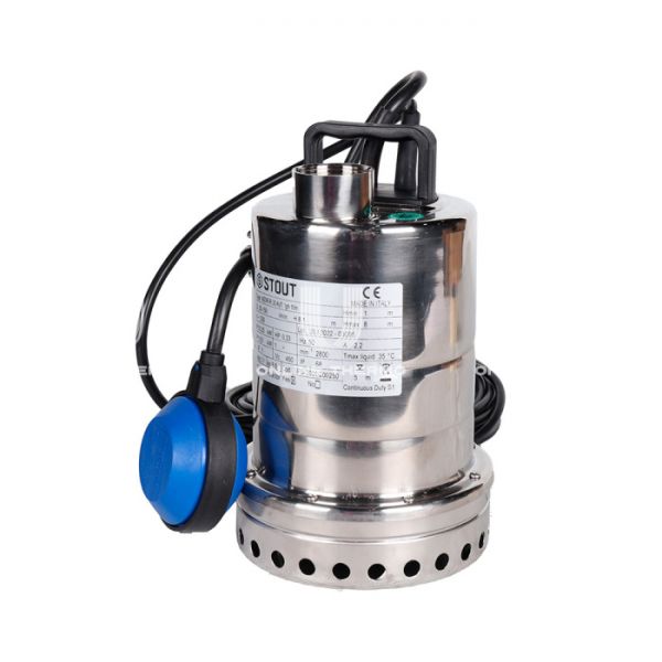 Насос дренажный Stout из нержавеющей стали с поплавком