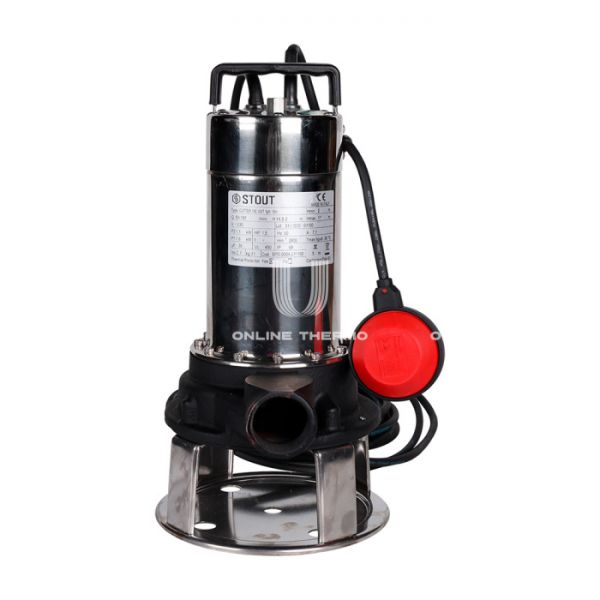 Насос дренажный Stout с режущим механизмом, с полавком, корпус чугун-AISI304
