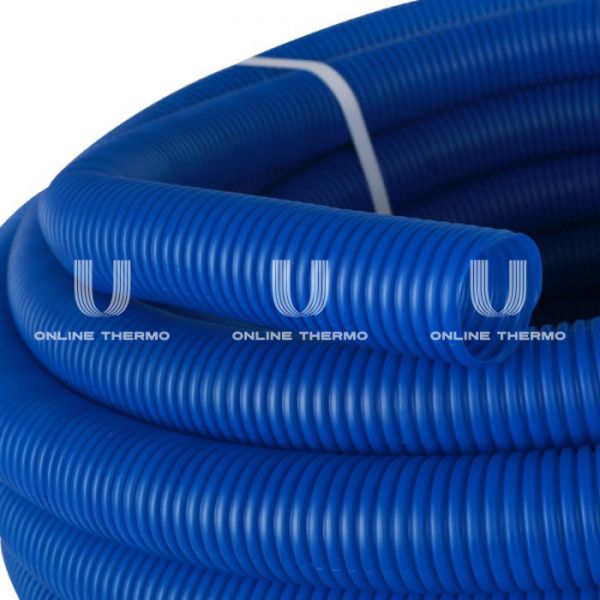 Труба гофрированная Stout SPG-0001-504032 ПНД 40 мм, синяя, (для труб 25-32 мм), бухта 30 м