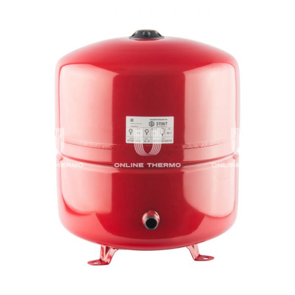 Расширительный бак для отопления Stout STH-0005-000050, 50 л, красный вертикальный, на ножках