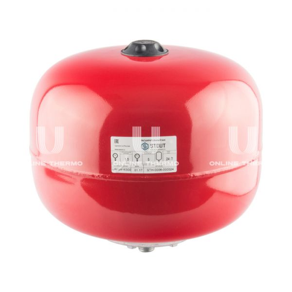 Расширительный бак для отопления Stout STH-0006-000024, 24 л, красный вертикальный, подвесной
