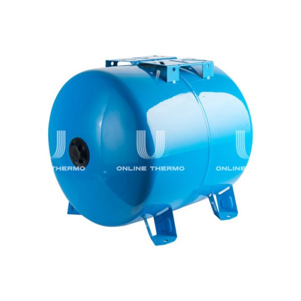 Гидроаккумулятор (расширительный бак) для водоснабжения Stout STW-0003-000100, 100 л, синий горизонтальный, на ножках