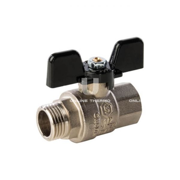 Кран шаровой Stout полнопроходной, ВР-НР, ручка бабочка 1/2"