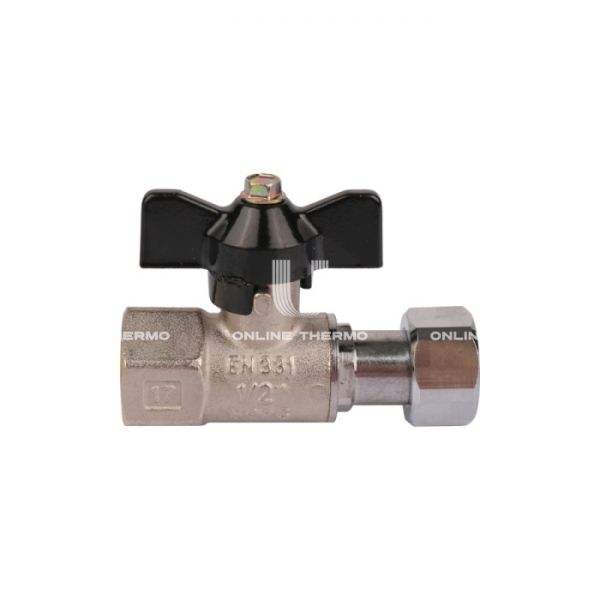 Кран шаровой Stout с накидной гайкой, ВР-НГ, 1/2"x1/2", ручка бабочка