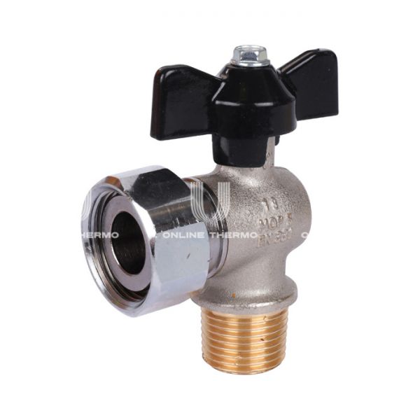 Кран шаровый угловой с накидной гайкой Stout SVB-0010-001520 1/2"x3/4" НР-НГ, ручка-бабочка