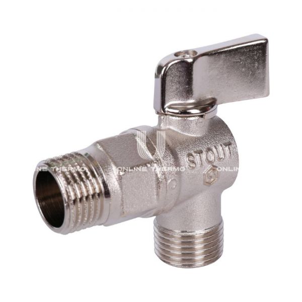 Кран шаровой Stout угловой 1/2", для бытовой техники