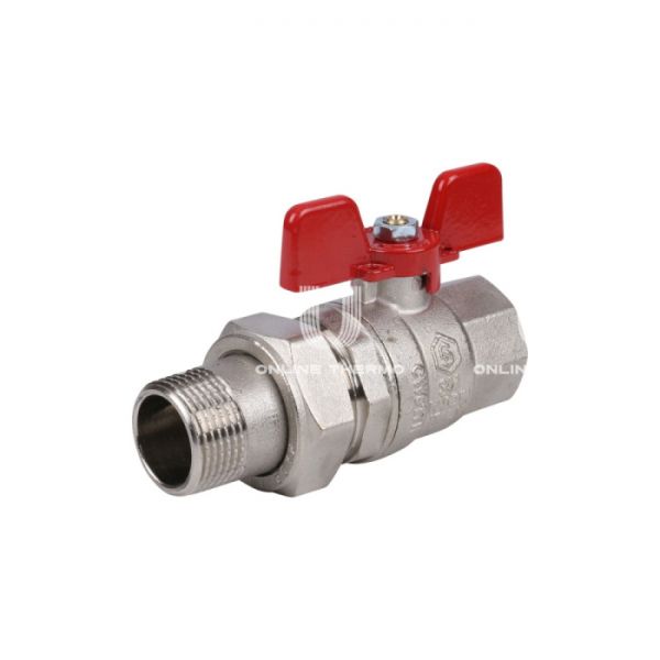 Кран шаровой Stout полнопроходной с "американкой", ВР-НР, ручка бабочка 3/4" (EPDM)