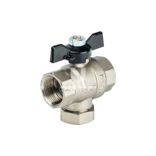 Кран шаровой Stout с фильтром 3/4" (ручка-бабочка)