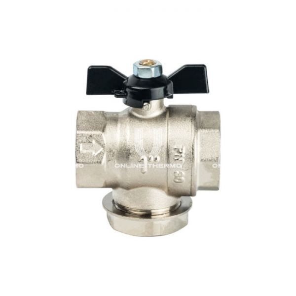 Кран шаровой Stout с фильтром 1" (ручка-бабочка)