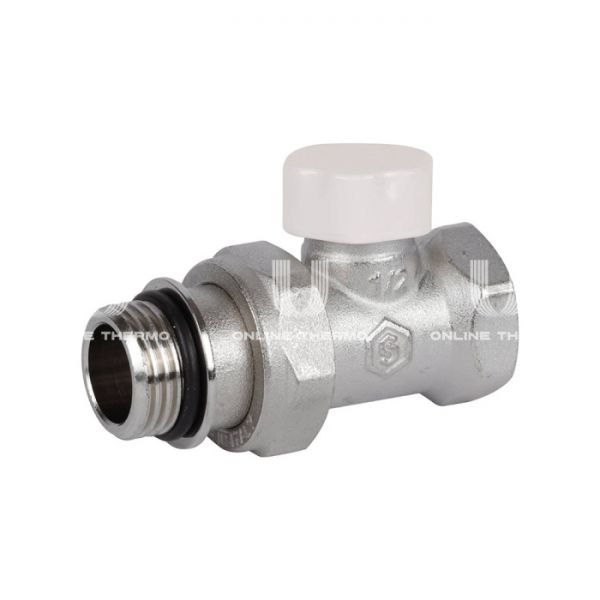Запорный радиаторный клапан (вентиль) ручной регулировки Stout SVL-1156-100015, 1/2" ВР-НР, прямой, с уплотнением