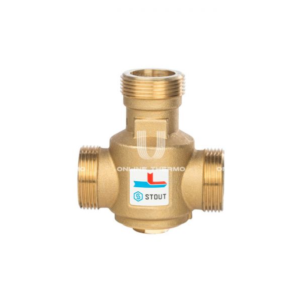 Термостатический смесительный клапан Stout SVM-0030-325504 НР 1"1/4", Kvs 9, PN10, 55°С, для твердотопливных котлов