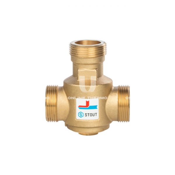 Термостатический смесительный клапан Stout SVM-0030-325508 НР 1"1/4", Kvs 9, PN10, 70°С, для твердотопливных котлов