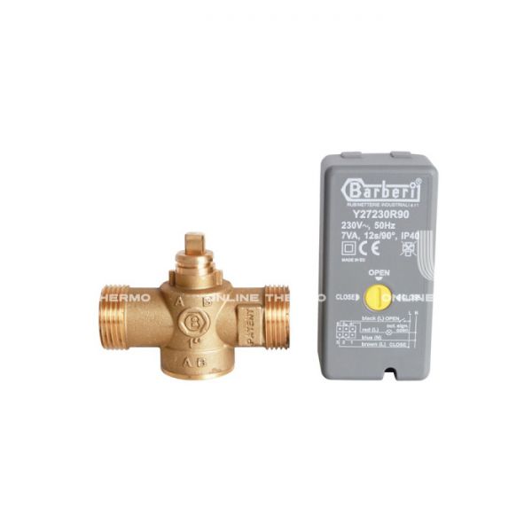 Двухходовой зонный (зональный) клапан Stout SVM-0070-200025 1" НР, Kvs 12, с сервоприводом 230V