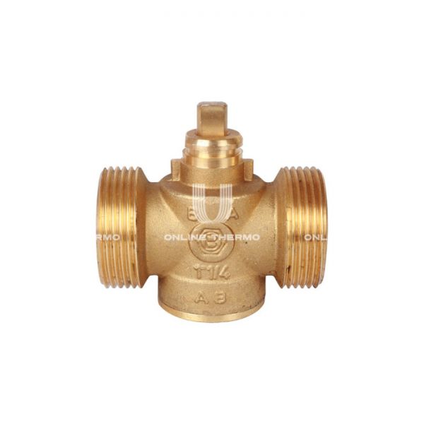 Двухходовой зонный (зональный) клапан Stout SVM-0070-200132 1 1/4" НР, Kvs 12, с сервоприводом 230V, компактный