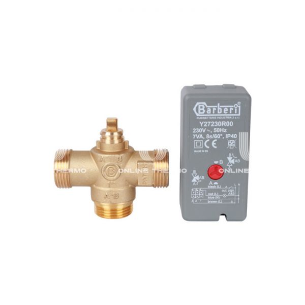 Трехходовой зонный (зональный) клапан Stout SVM-0070-300025 НР 1", Kvs 8, с сервоприводом 230V