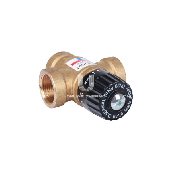 Термостатический смесительный клапан Stout SVM-0110-166020 DN20, ВР 3/4", Kvs 1.6, PN10, 35-60°С