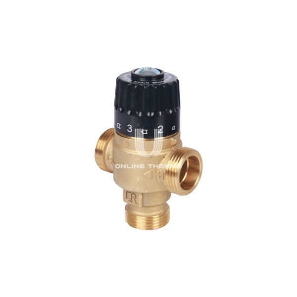 Термостатический смесительный клапан Stout SVM-0125-186520 DN20 НР 3/4", Kvs 1.8, PN10, 30-65°С, смешение вниз