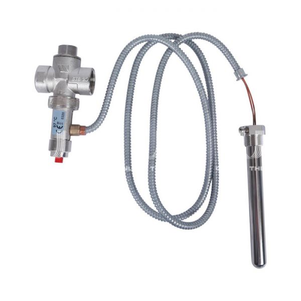 Термоклапан Stout для твердотопливных котлов 1/2", капиляр, 1300 мм