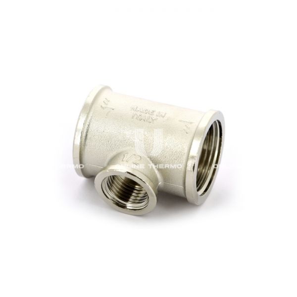 Тройник переходной с внутренней резьбой Tiemme 1500180, ВР 1"x1/2"x1", никелированный, серия 1570N