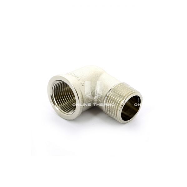 Угольник (угол) 90◦ равносторонний с внутренней и наружной резьбой Tiemme 1500512, ВР-НР 2", никелированный, серия 1561N