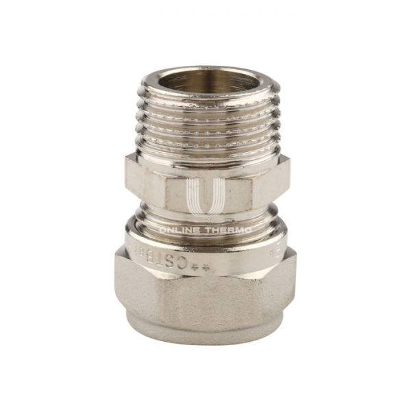 Муфта с наружной резьбой Tiemme 1600010, 26х3/4", никелированная, компрессионная