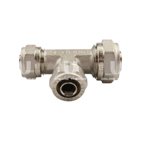 Тройник переходной Tiemme 1600080, 26x20x20 мм, никелированный, компрессионный