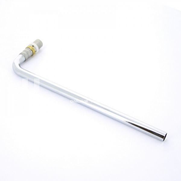 Трубка для подключения радиатора Tiemme 1650066, никелированная, Г-образная, 16/300, 15х1.0, пресс-фитинг