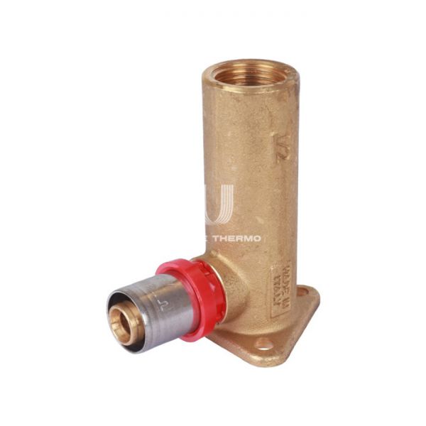 Угольник настенный (водорозетка) Tiemme 1650097 16x1/2'', высота 77 мм, с креплением, пресс-фитинг