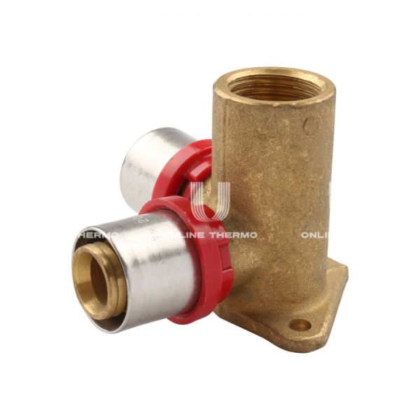 Тройник настенный (водорозетка) Tiemme 1650111 16x1/2'', с креплением, пресс-фитинг