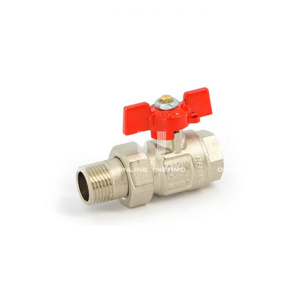 Кран шаровый с разъемным соединением Uni-Fitt Etalon 113T3000, 3/4" ВР-HР, полнопроходной, ручка-бабочка