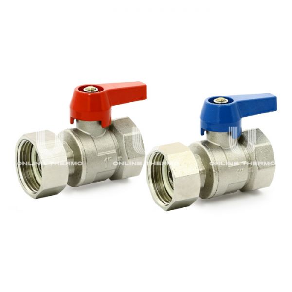 Комплект кранов шаровых Uni-Fitt 117KIT34, 1"x3/4" ВР-НГ, с накидной гайкой, ручка-флажок, для коллекторов