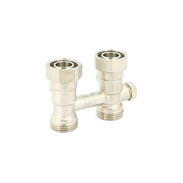 Узел нижнего подключения Uni-fitt 190N3300 3/4"EKх3/4"EK НР-ВР, прямой, со встроенными кранами и байпасом, для однотрубных систем