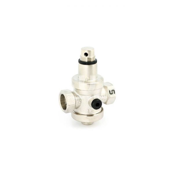 Редуктор давления Uni-fitt 204N2140 1/2", PN25, 1-6 бар, с присоединением к аксиальному манометру, никелированный