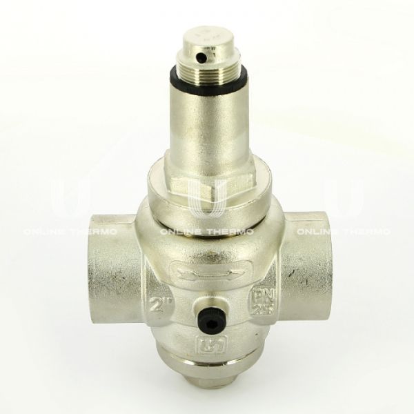 Редуктор давления Uni-fitt 204N7140 2", PN25, 1-6 бар, с присоединением к аксиальному манометру, никелированный