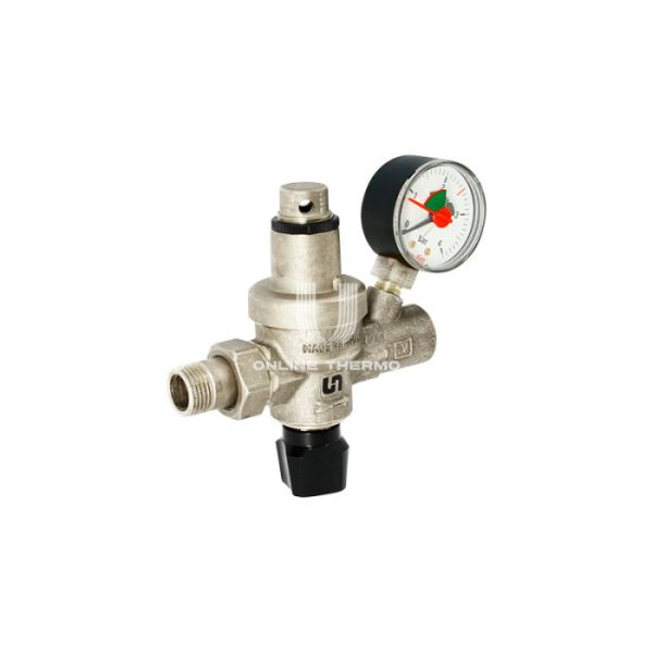 Автоматический подпиточный клапан Uni-fitt 290N2140 ВР-НР 1/2", поршневой, без манометра, никелированный