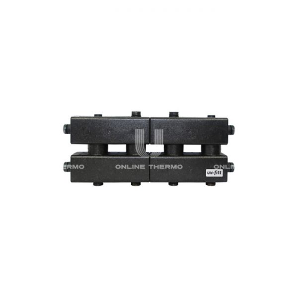 Модульный распределительный коллектор Uni-Fitt 436Z4145, на 5 контуров, до 60 кВт, сталь, с термоизоляцией, без кронштейнов