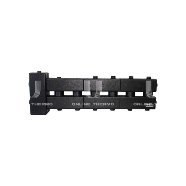 Балансировочный коллектор Uni-Fitt 437Z4136, на 6 контуров, до 60 кВт, сталь, с термоизоляцией, с гидравлическим разделителем